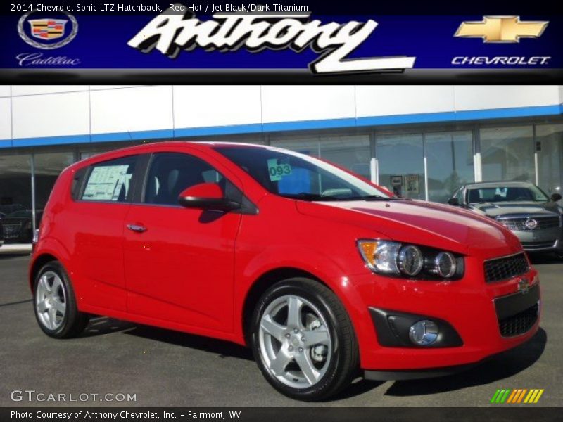 Red Hot / Jet Black/Dark Titanium 2014 Chevrolet Sonic LTZ Hatchback