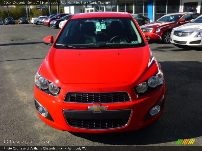 Red Hot / Jet Black/Dark Titanium 2014 Chevrolet Sonic LTZ Hatchback