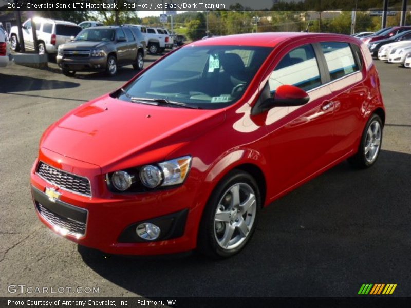 Red Hot / Jet Black/Dark Titanium 2014 Chevrolet Sonic LTZ Hatchback