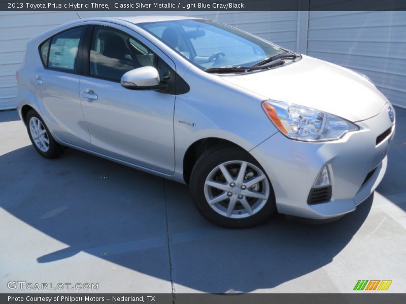 Classic Silver Metallic / Light Blue Gray/Black 2013 Toyota Prius c Hybrid Three