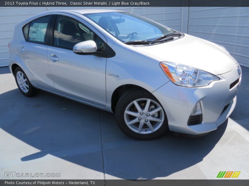 Classic Silver Metallic / Light Blue Gray/Black 2013 Toyota Prius c Hybrid Three