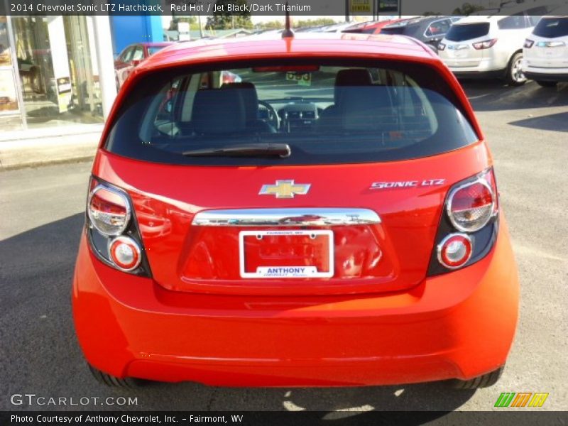 Red Hot / Jet Black/Dark Titanium 2014 Chevrolet Sonic LTZ Hatchback