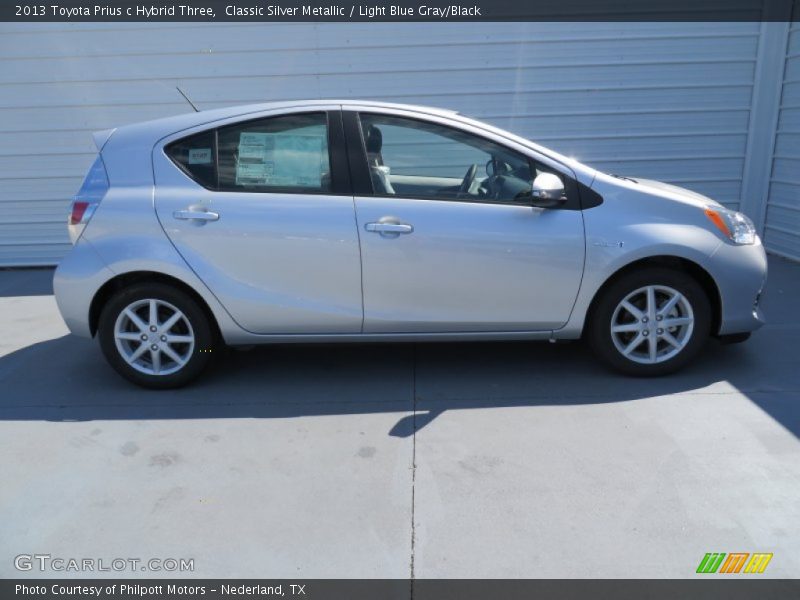 Classic Silver Metallic / Light Blue Gray/Black 2013 Toyota Prius c Hybrid Three