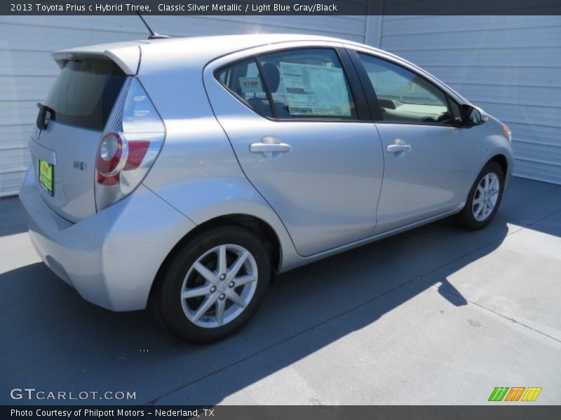 Classic Silver Metallic / Light Blue Gray/Black 2013 Toyota Prius c Hybrid Three