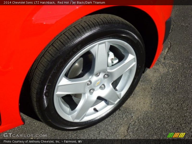 Red Hot / Jet Black/Dark Titanium 2014 Chevrolet Sonic LTZ Hatchback