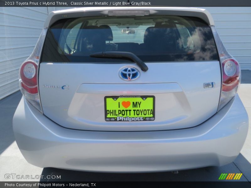 Classic Silver Metallic / Light Blue Gray/Black 2013 Toyota Prius c Hybrid Three