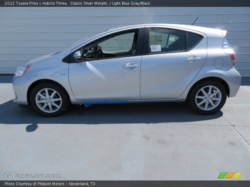 Classic Silver Metallic / Light Blue Gray/Black 2013 Toyota Prius c Hybrid Three