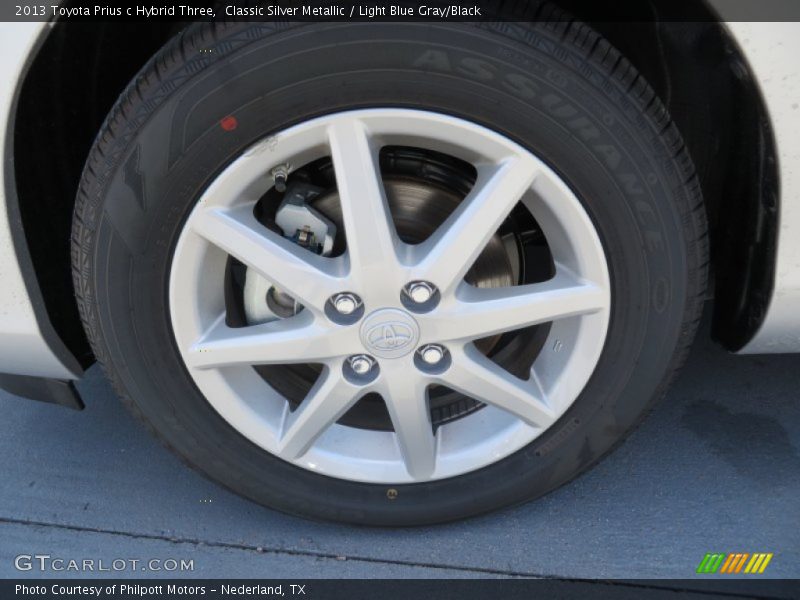Classic Silver Metallic / Light Blue Gray/Black 2013 Toyota Prius c Hybrid Three
