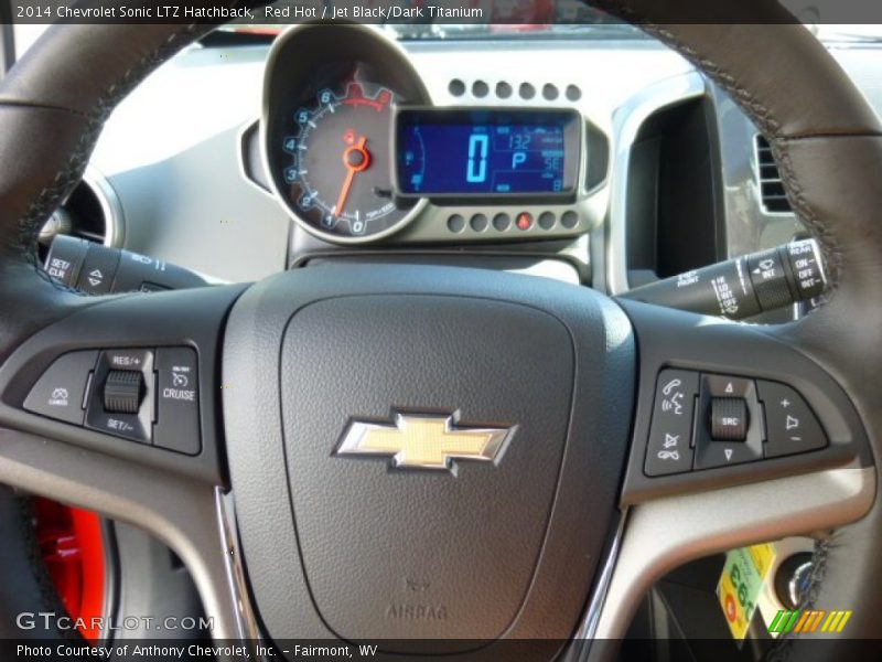 Red Hot / Jet Black/Dark Titanium 2014 Chevrolet Sonic LTZ Hatchback