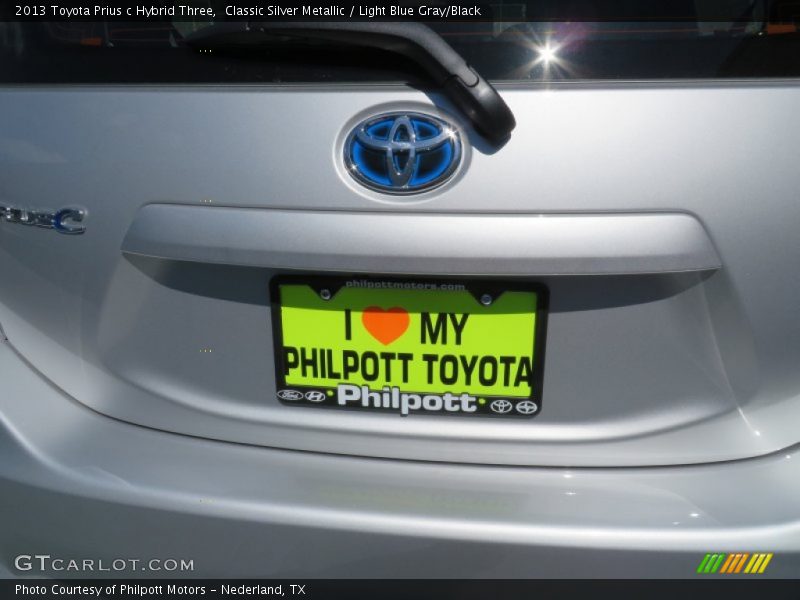 Classic Silver Metallic / Light Blue Gray/Black 2013 Toyota Prius c Hybrid Three