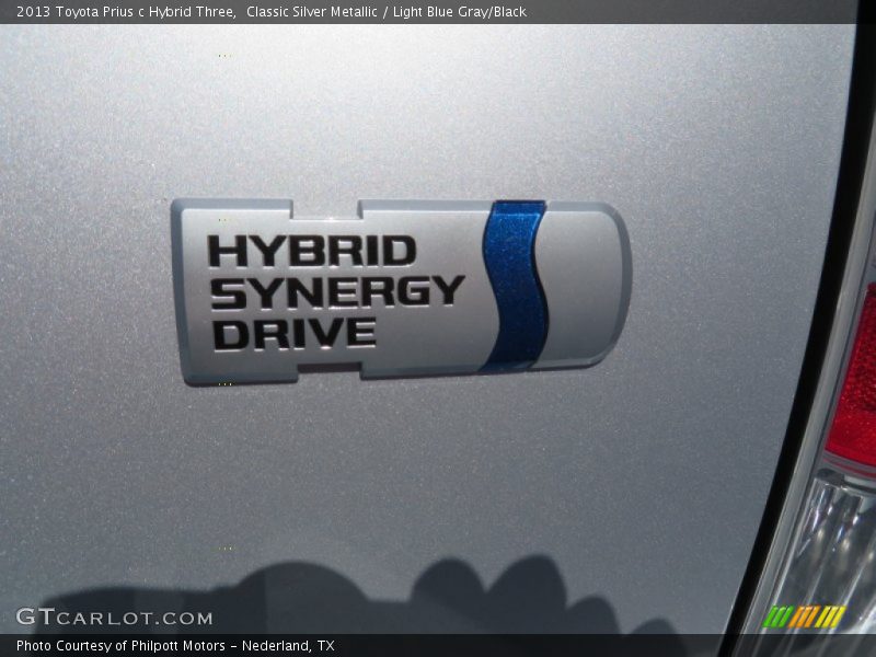 Classic Silver Metallic / Light Blue Gray/Black 2013 Toyota Prius c Hybrid Three