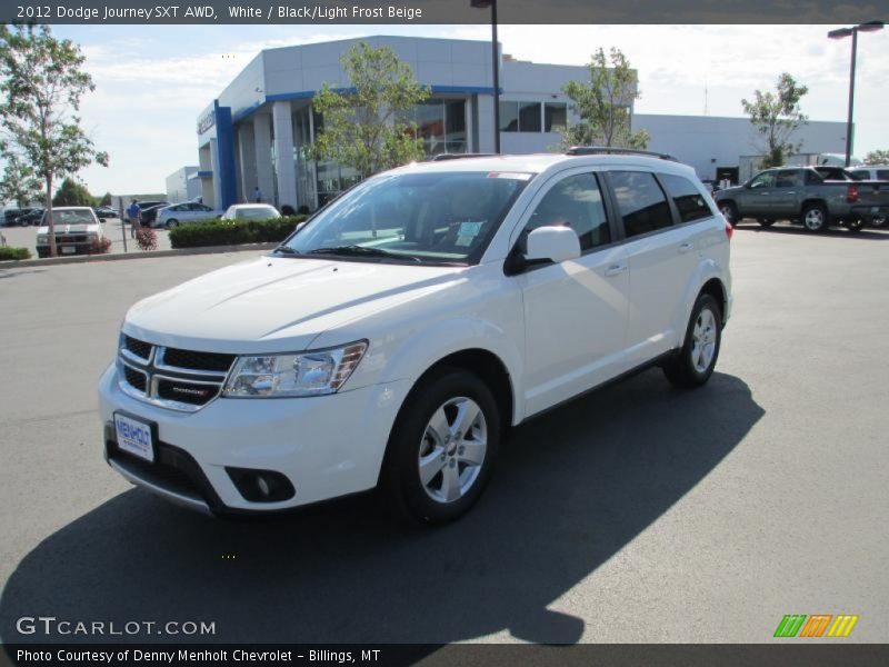 White / Black/Light Frost Beige 2012 Dodge Journey SXT AWD
