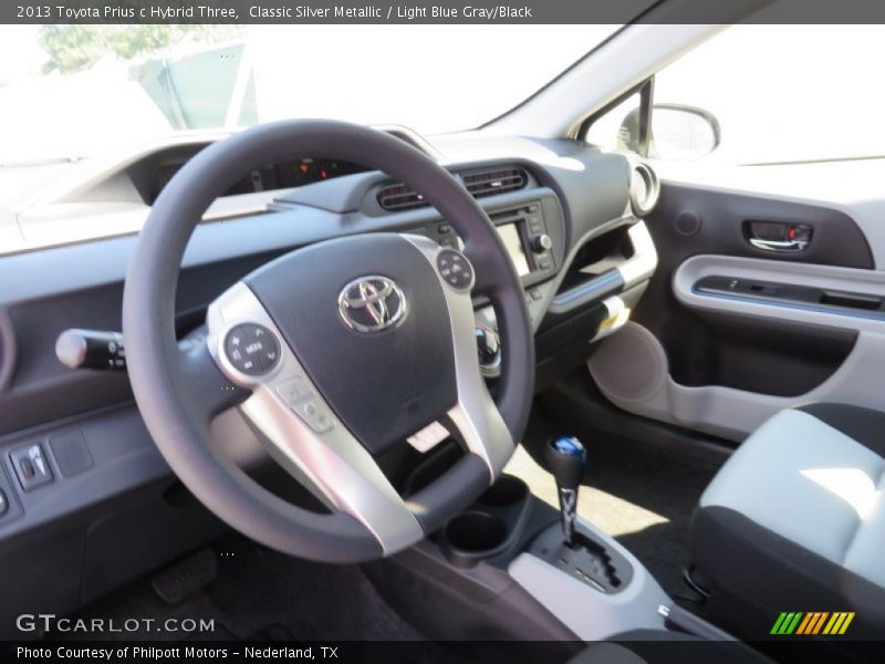 Classic Silver Metallic / Light Blue Gray/Black 2013 Toyota Prius c Hybrid Three