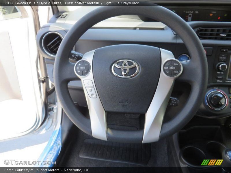 Classic Silver Metallic / Light Blue Gray/Black 2013 Toyota Prius c Hybrid Three