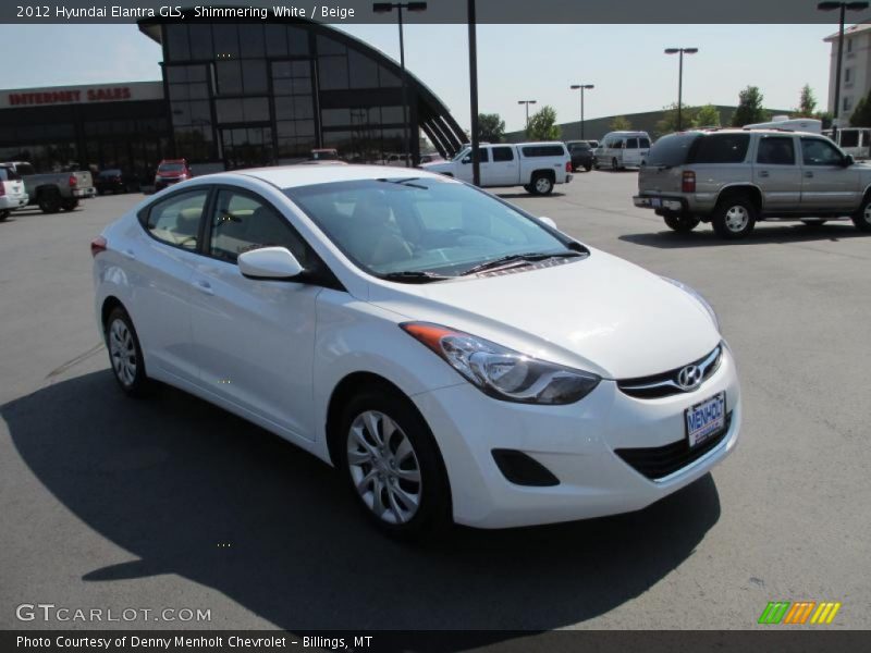 Shimmering White / Beige 2012 Hyundai Elantra GLS