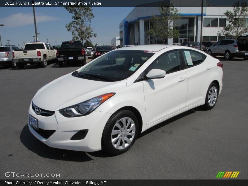 Shimmering White / Beige 2012 Hyundai Elantra GLS