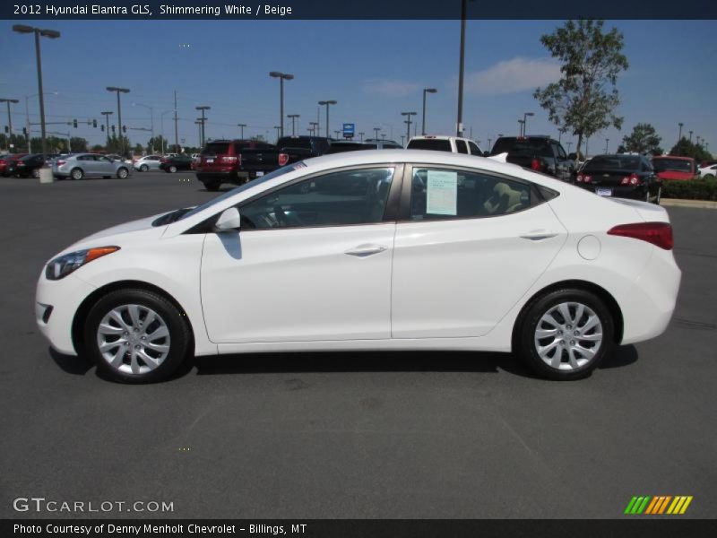 Shimmering White / Beige 2012 Hyundai Elantra GLS