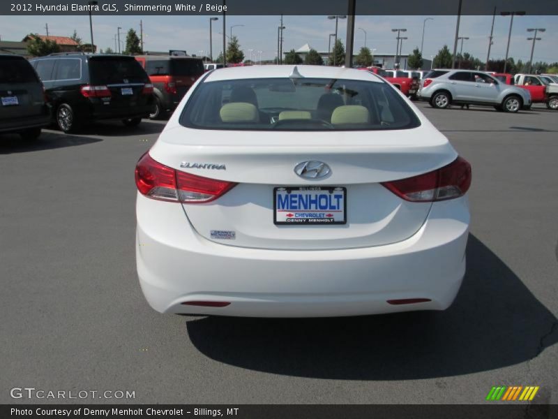 Shimmering White / Beige 2012 Hyundai Elantra GLS