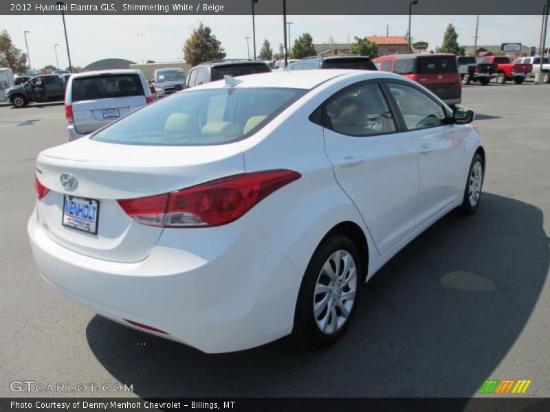 Shimmering White / Beige 2012 Hyundai Elantra GLS