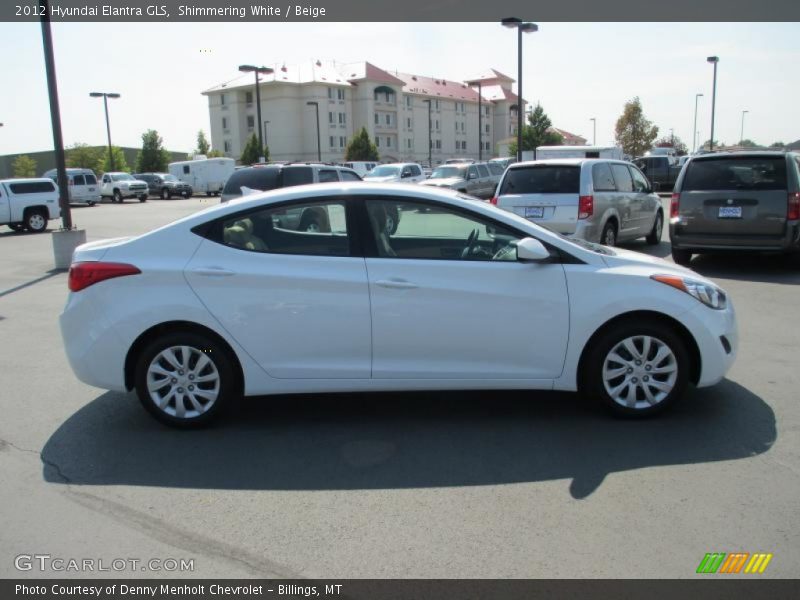 Shimmering White / Beige 2012 Hyundai Elantra GLS
