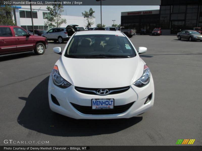 Shimmering White / Beige 2012 Hyundai Elantra GLS