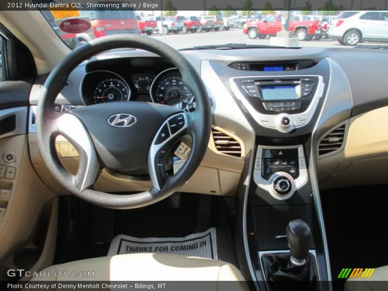 Shimmering White / Beige 2012 Hyundai Elantra GLS