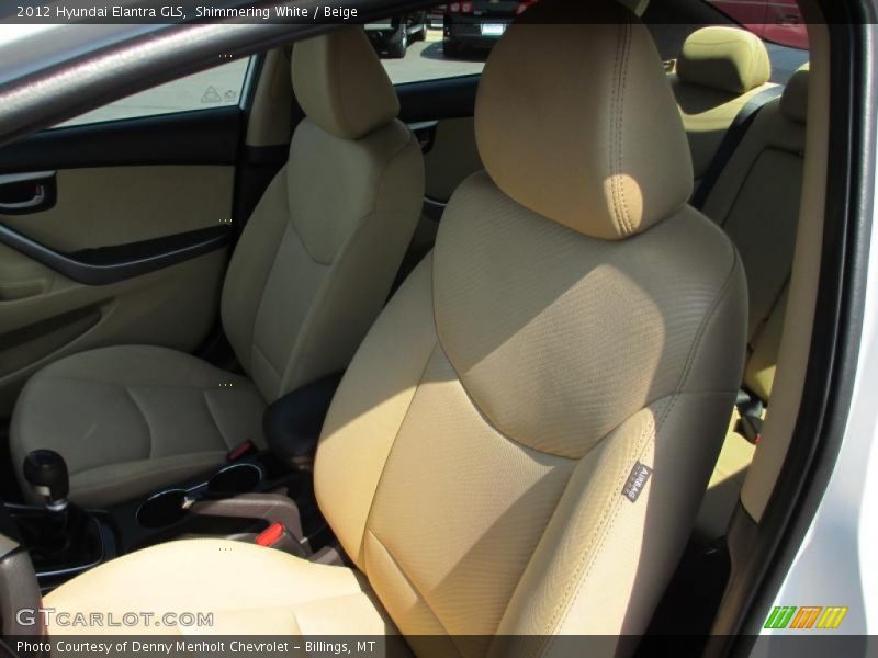 Shimmering White / Beige 2012 Hyundai Elantra GLS