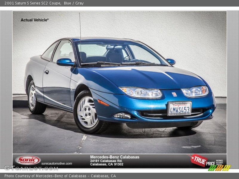 Blue / Gray 2001 Saturn S Series SC2 Coupe