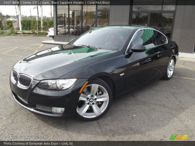 Black Sapphire Metallic / Coral Red/Black 2007 BMW 3 Series 335i Coupe