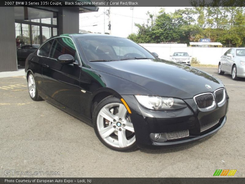 Black Sapphire Metallic / Coral Red/Black 2007 BMW 3 Series 335i Coupe
