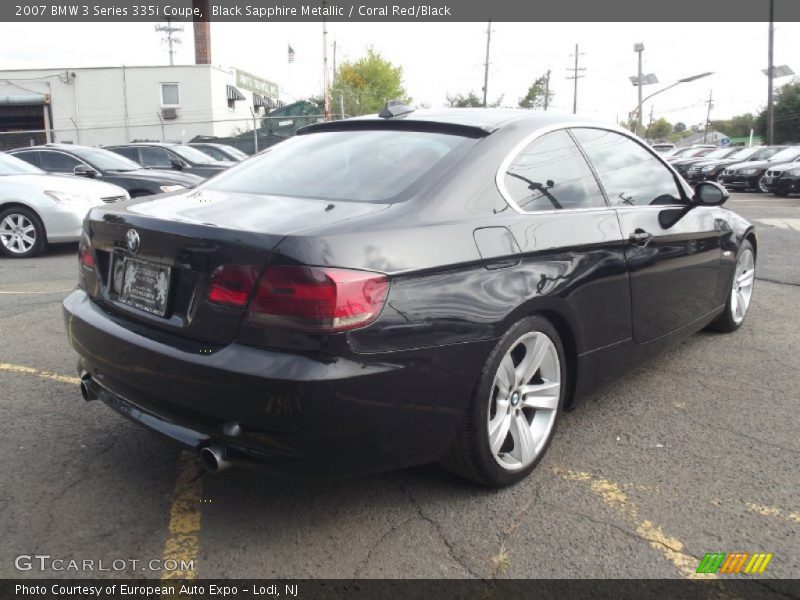 Black Sapphire Metallic / Coral Red/Black 2007 BMW 3 Series 335i Coupe