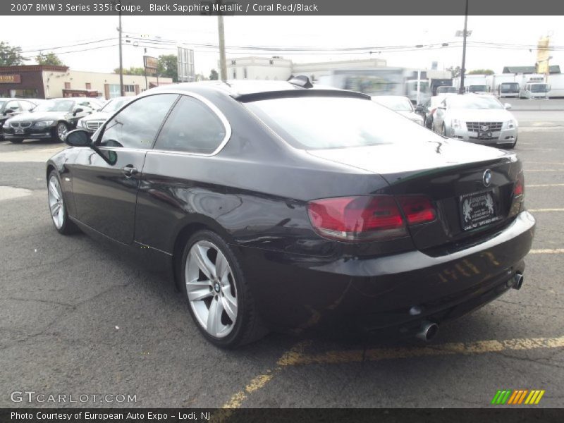 Black Sapphire Metallic / Coral Red/Black 2007 BMW 3 Series 335i Coupe