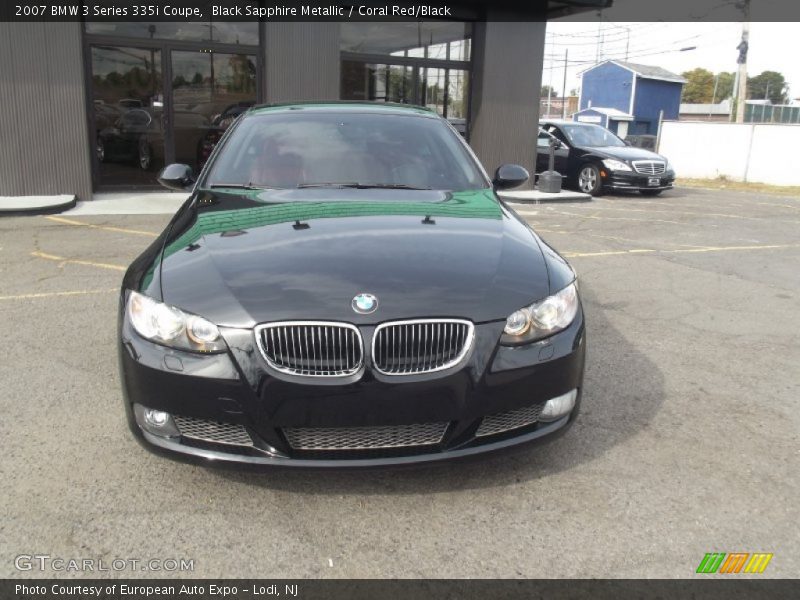 Black Sapphire Metallic / Coral Red/Black 2007 BMW 3 Series 335i Coupe