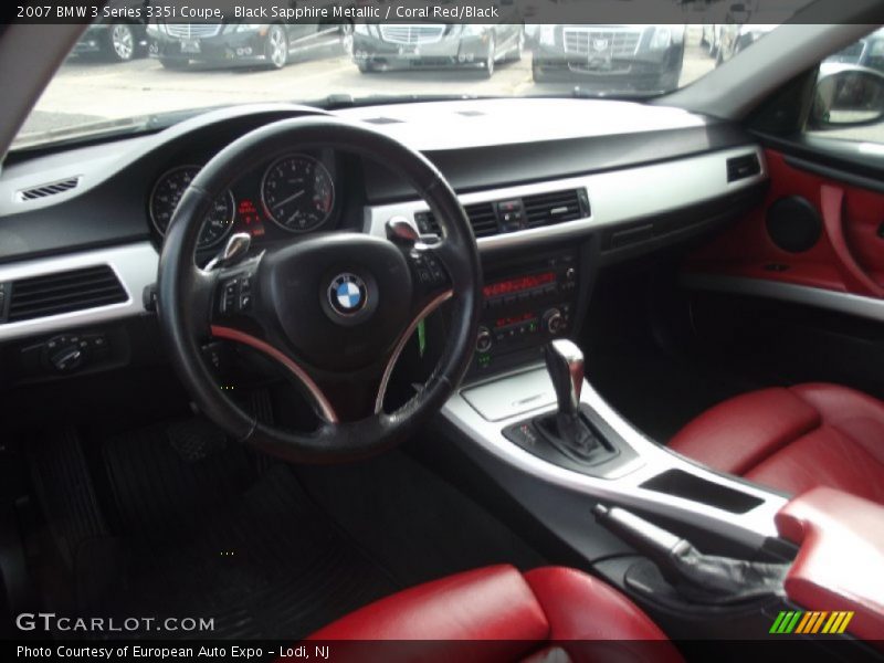 Black Sapphire Metallic / Coral Red/Black 2007 BMW 3 Series 335i Coupe