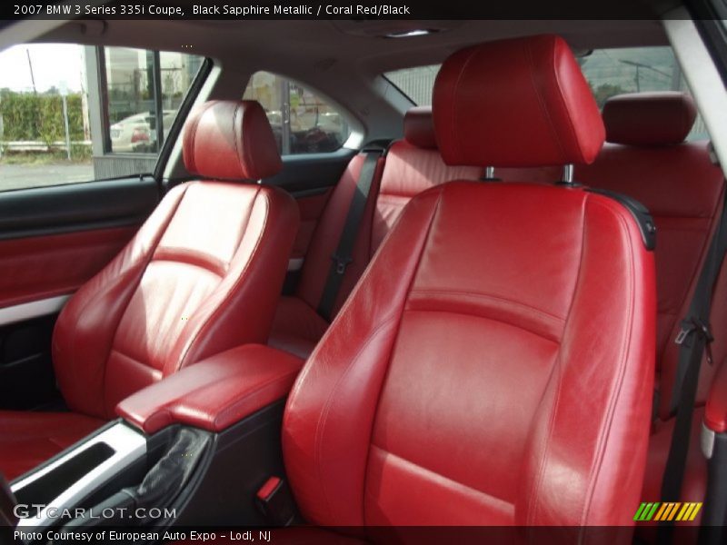 Black Sapphire Metallic / Coral Red/Black 2007 BMW 3 Series 335i Coupe