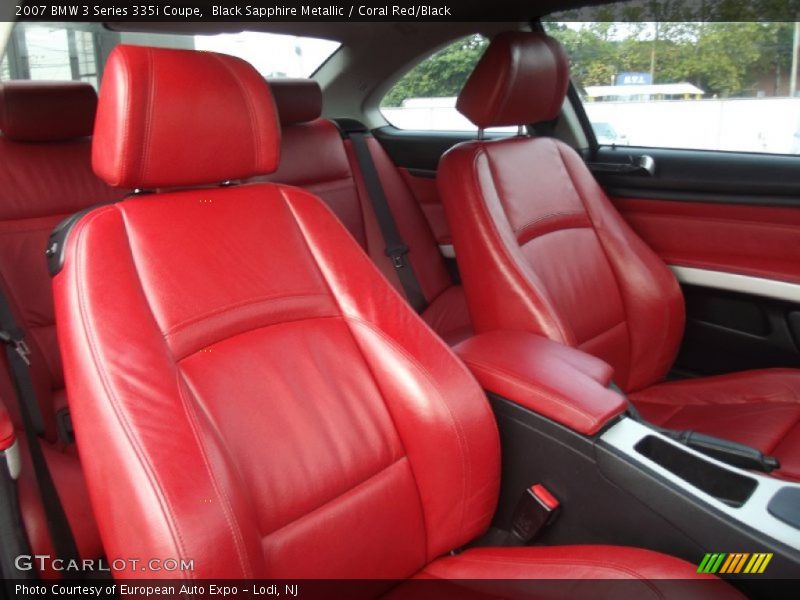 Black Sapphire Metallic / Coral Red/Black 2007 BMW 3 Series 335i Coupe