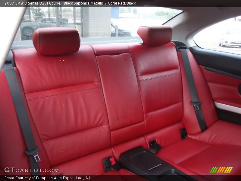 Black Sapphire Metallic / Coral Red/Black 2007 BMW 3 Series 335i Coupe