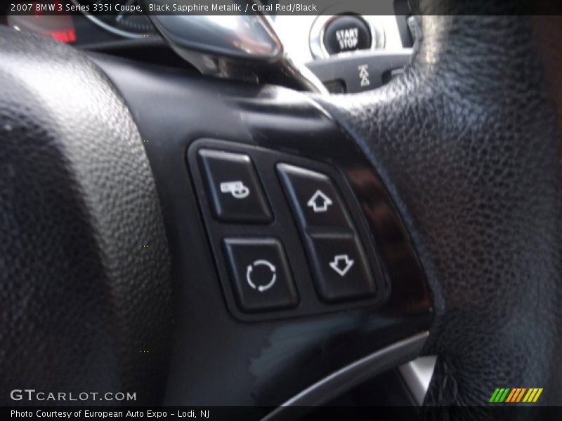 Black Sapphire Metallic / Coral Red/Black 2007 BMW 3 Series 335i Coupe