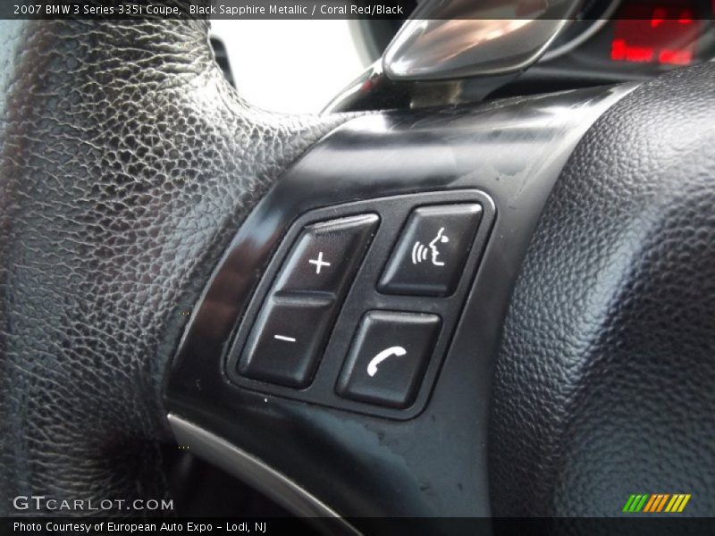 Black Sapphire Metallic / Coral Red/Black 2007 BMW 3 Series 335i Coupe