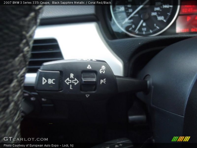Black Sapphire Metallic / Coral Red/Black 2007 BMW 3 Series 335i Coupe