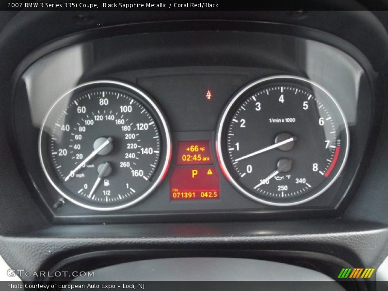 Black Sapphire Metallic / Coral Red/Black 2007 BMW 3 Series 335i Coupe