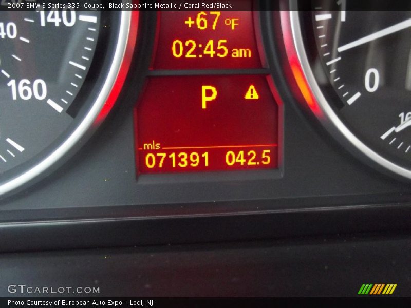 Black Sapphire Metallic / Coral Red/Black 2007 BMW 3 Series 335i Coupe