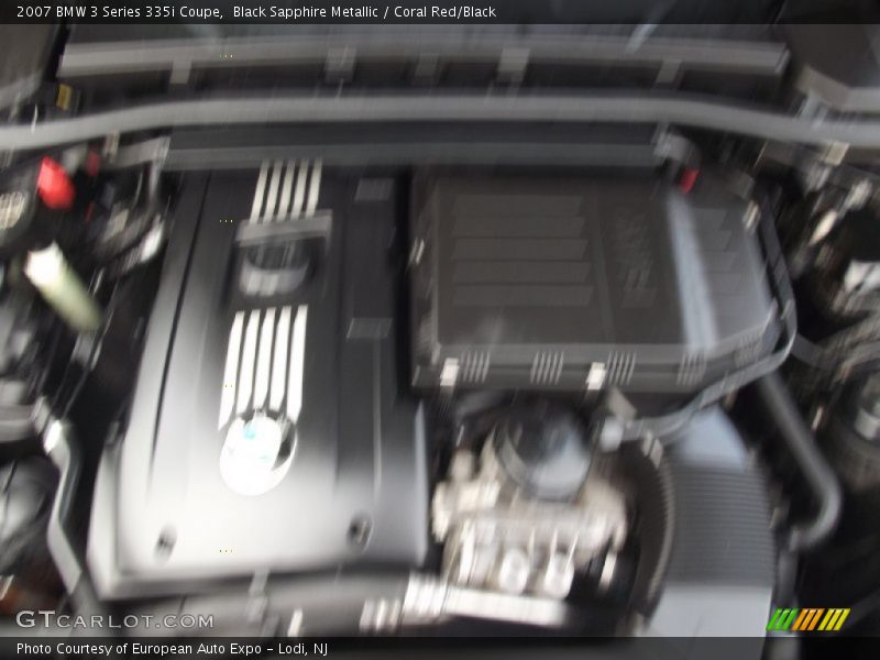 Black Sapphire Metallic / Coral Red/Black 2007 BMW 3 Series 335i Coupe