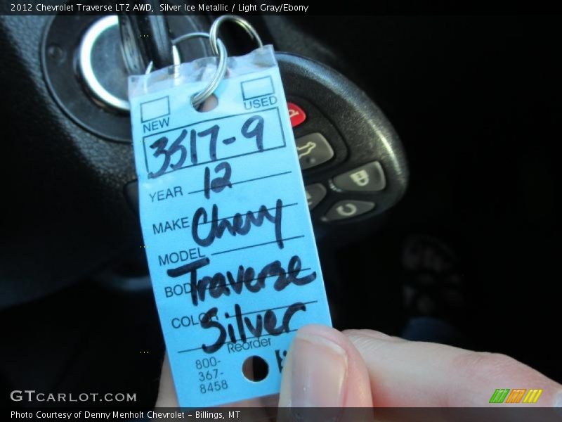 Silver Ice Metallic / Light Gray/Ebony 2012 Chevrolet Traverse LTZ AWD