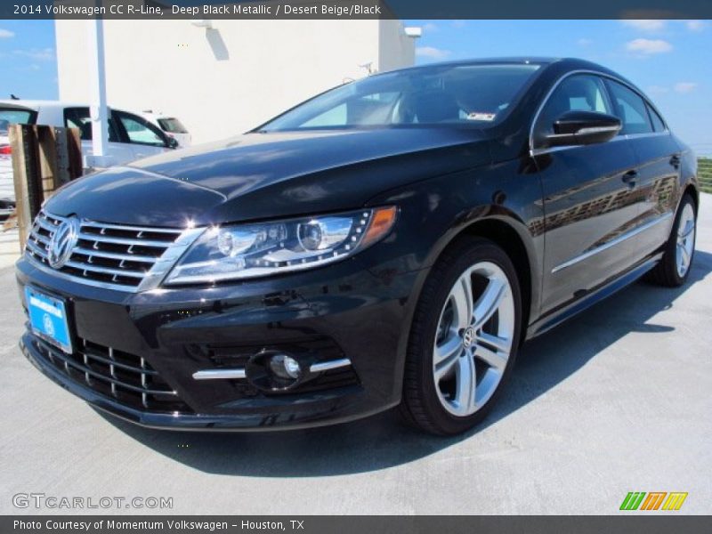 Deep Black Metallic / Desert Beige/Black 2014 Volkswagen CC R-Line