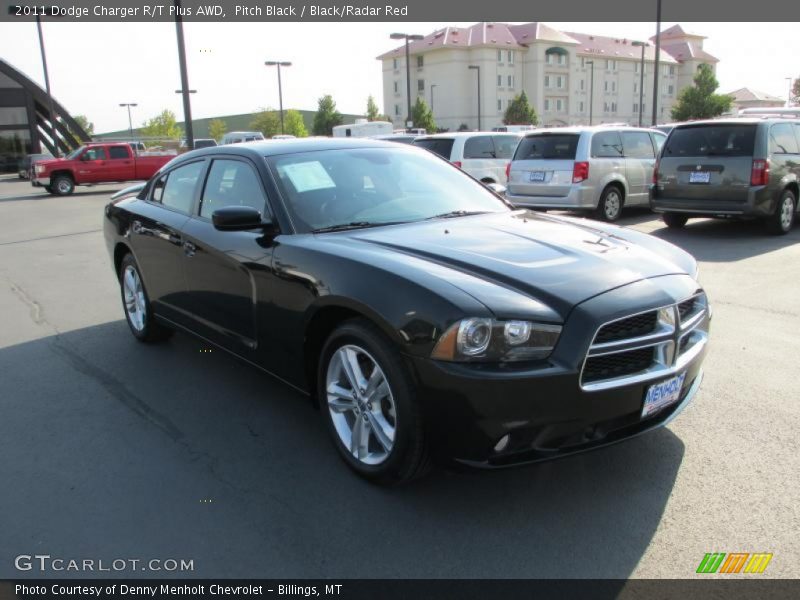 Pitch Black / Black/Radar Red 2011 Dodge Charger R/T Plus AWD