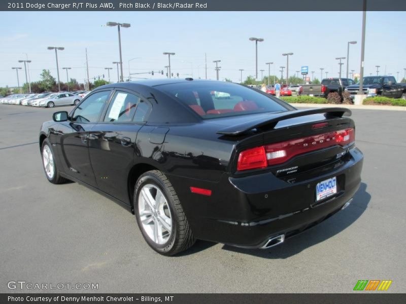 Pitch Black / Black/Radar Red 2011 Dodge Charger R/T Plus AWD