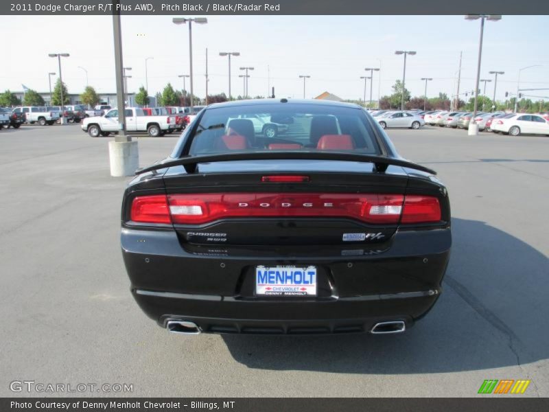 Pitch Black / Black/Radar Red 2011 Dodge Charger R/T Plus AWD