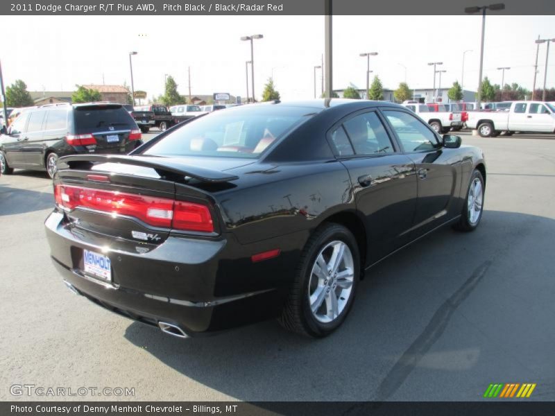 Pitch Black / Black/Radar Red 2011 Dodge Charger R/T Plus AWD