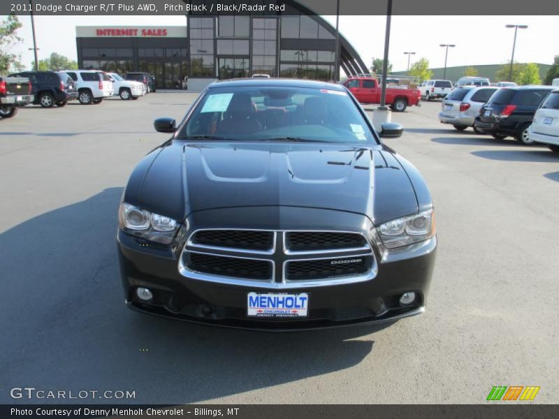 Pitch Black / Black/Radar Red 2011 Dodge Charger R/T Plus AWD